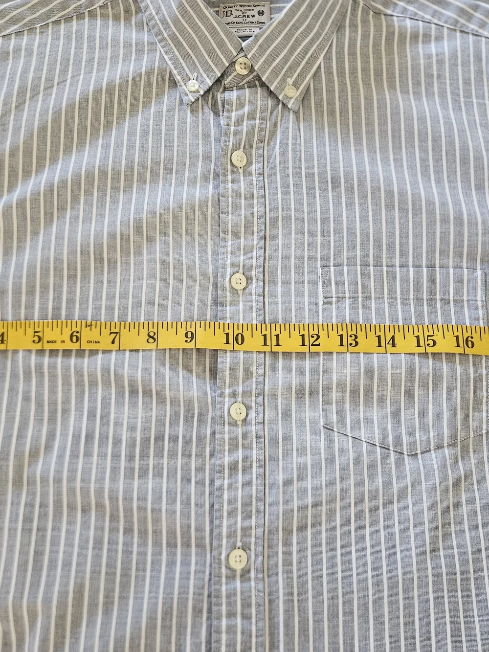 J. Crew Blue and White Vertical Stripe Button-Down Shirt Long Sleeves